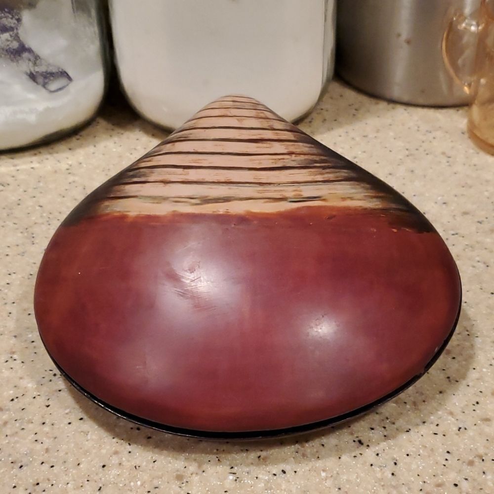 Clam Shell Wooden Dish Trinket Box